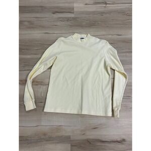 Haley Womens Mock Neck Long Sleeve Top Butter Yellow 100% Pima Cotton Medium